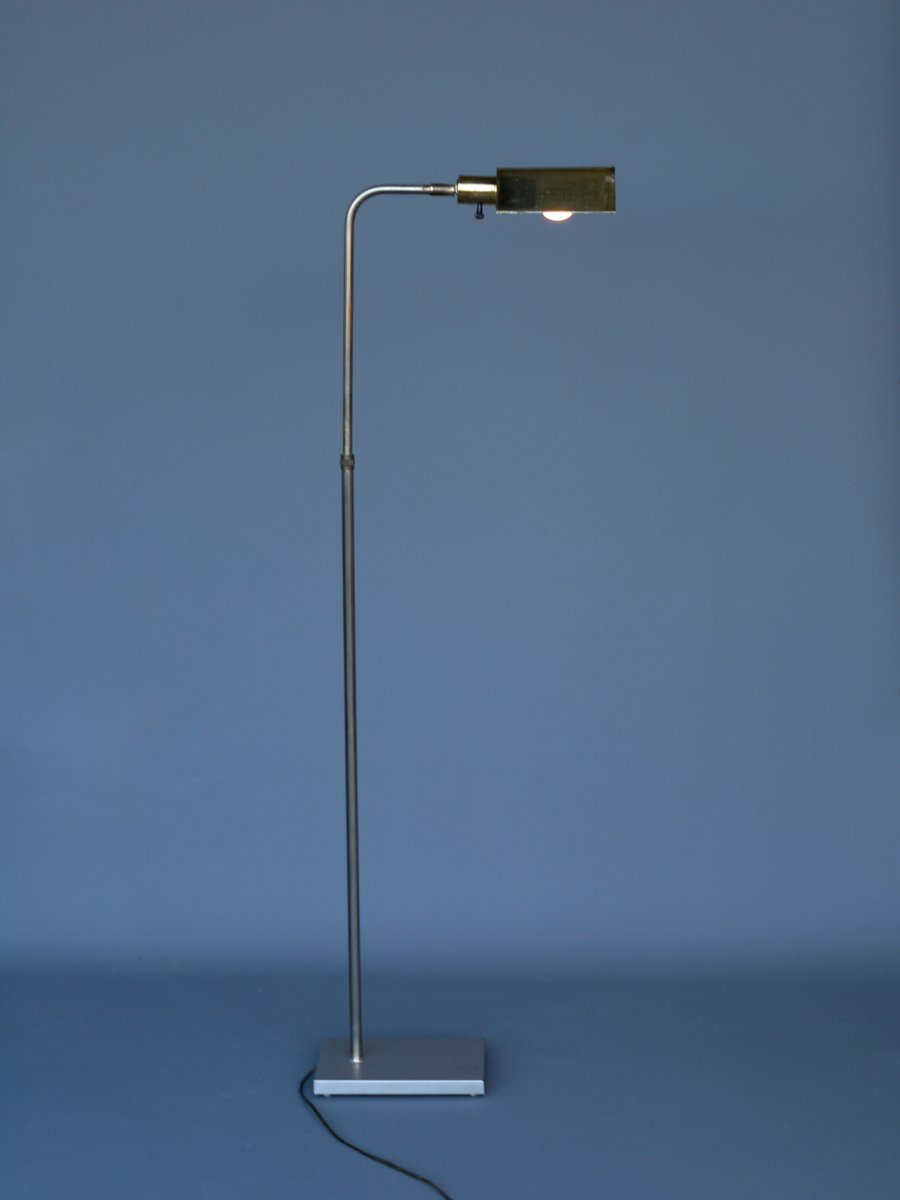 Mid-Century Adjustable Brass Floor Lamp by George Kovacs