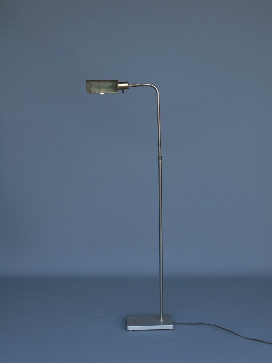 Mid-Century Adjustable Brass Floor Lamp by George Kovacs