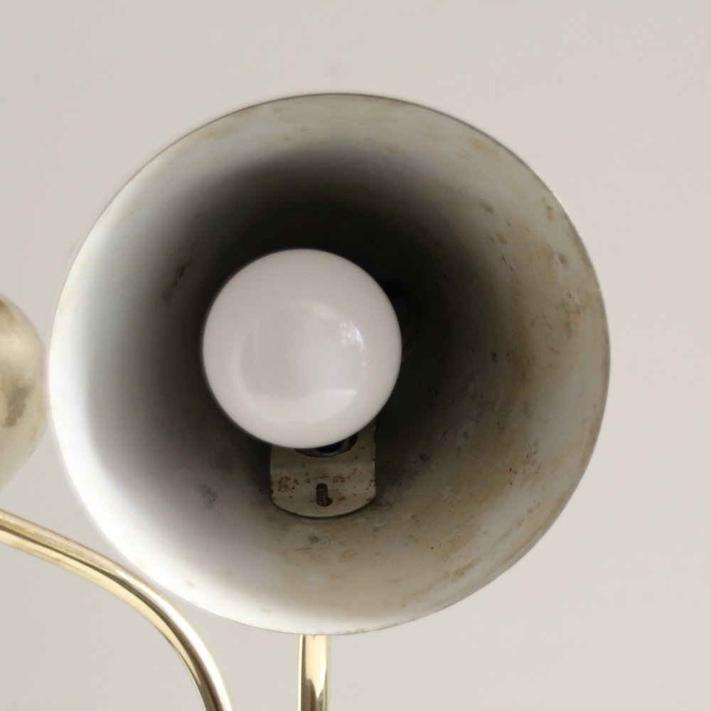 Mid-Century Adjustable Brass Library Lamp by Jacques Biny for Luminalité, 1950s