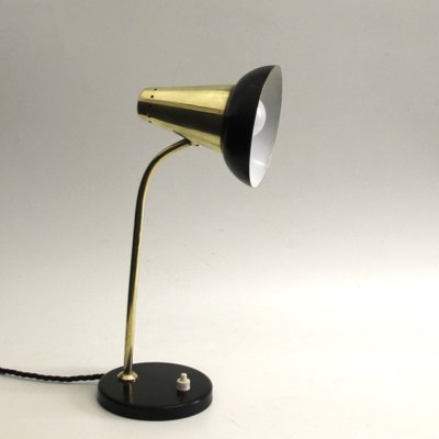 Mid-Century Adjustable Brass Table Lamp attributed to Jacques Biny for Luminalité, 1950s-SY-1410725