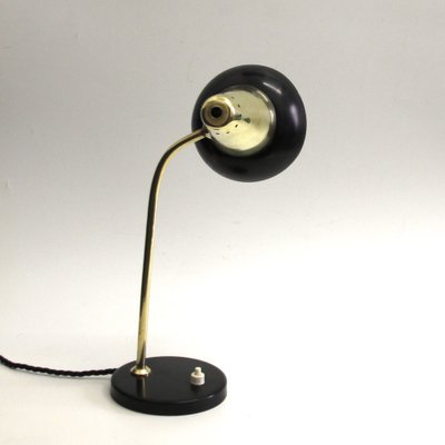 Mid-Century Adjustable Brass Table Lamp attributed to Jacques Biny for Luminalité, 1950s-SY-1410725