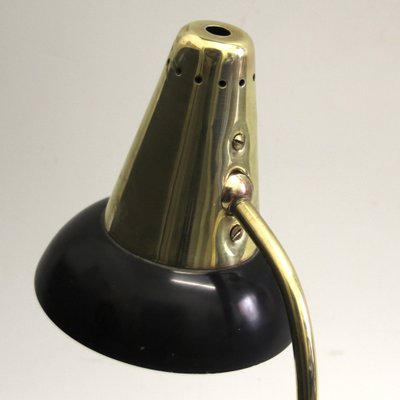 Mid-Century Adjustable Brass Table Lamp attributed to Jacques Biny for Luminalité, 1950s-SY-1410725