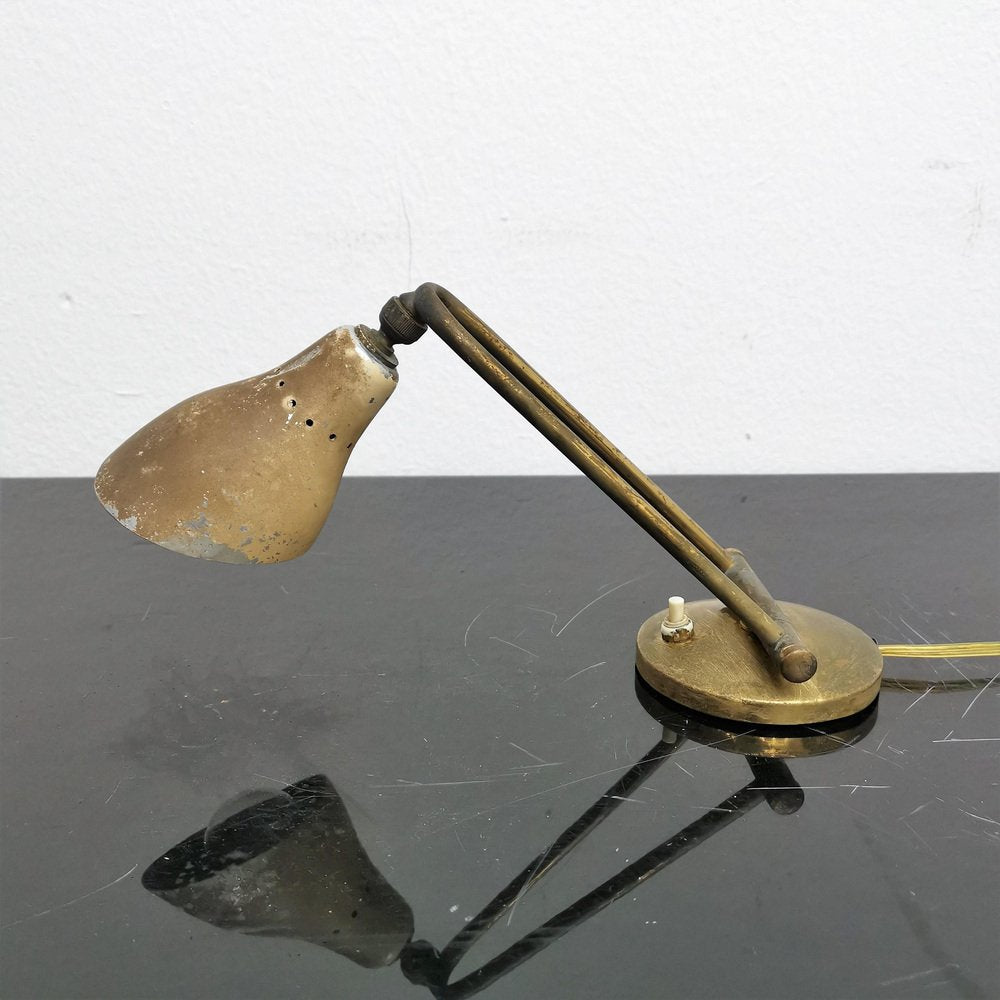 Mid-Century Adjustable Brass Table Lamp from Stilnovo, Italy, 1950s