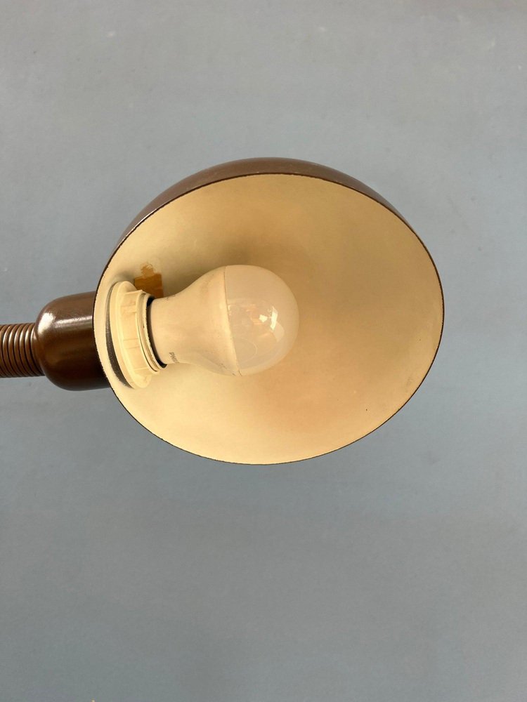 Mid-Century Adjustable Brown Snake Table Lamp