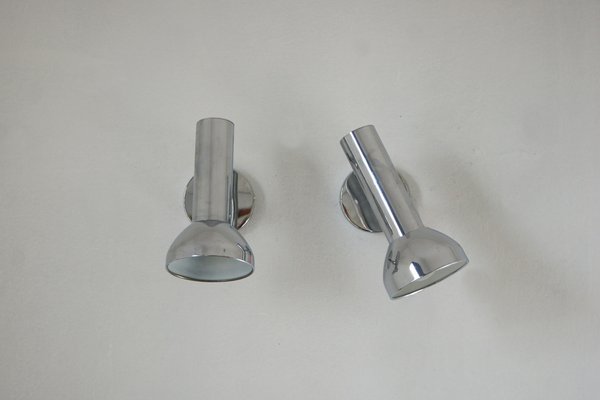 Mid-Century Adjustable Chrome Sconce from Cosack, Set of 2