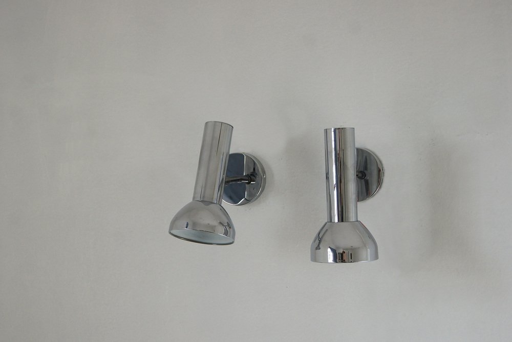 Mid-Century Adjustable Chrome Sconce from Cosack, Set of 2