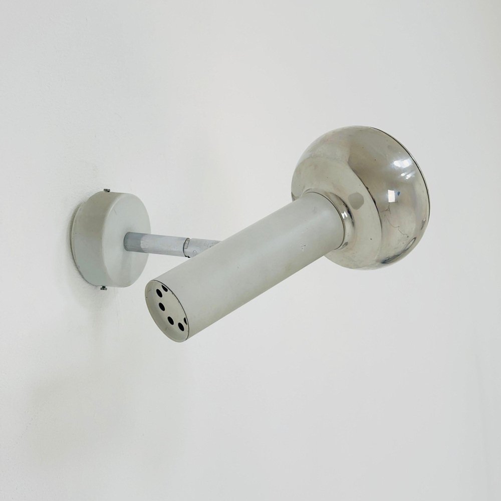 Mid-Century Adjustable Chrome Sconce with Light Switch, 1970s