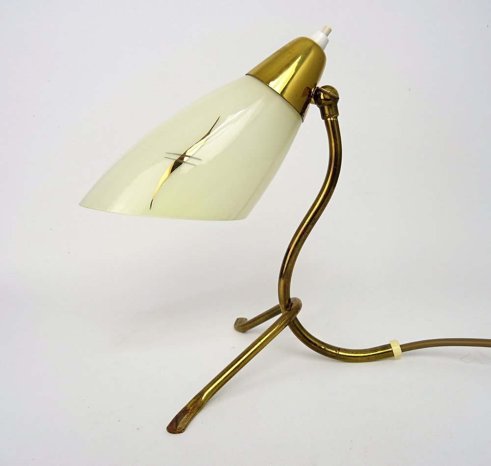 Mid-Century Adjustable Crow Base Table Lamp in Brass, Italy, 1950s