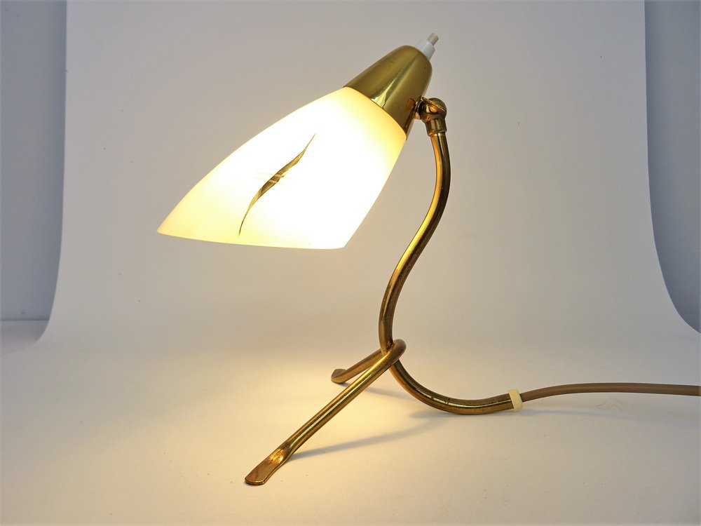 Mid-Century Adjustable Crow Base Table Lamp in Brass, Italy, 1950s