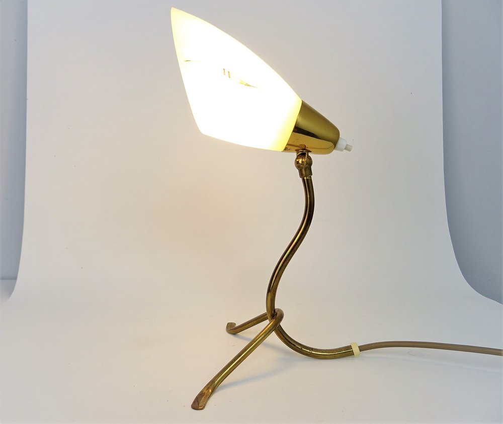 Mid-Century Adjustable Crow Base Table Lamp in Brass, Italy, 1950s