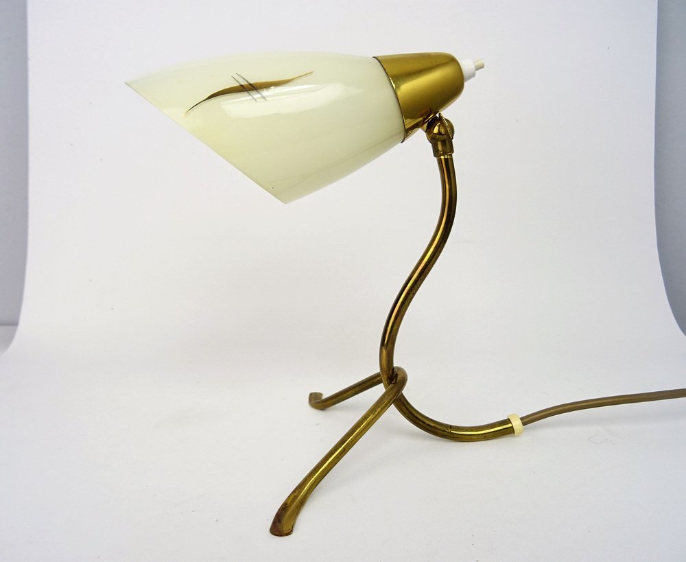 Mid-Century Adjustable Crow Base Table Lamp in Brass, Italy, 1950s