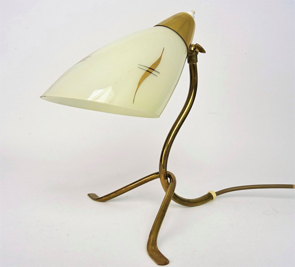 Mid-Century Adjustable Crow Base Table Lamp in Brass, Italy, 1950s