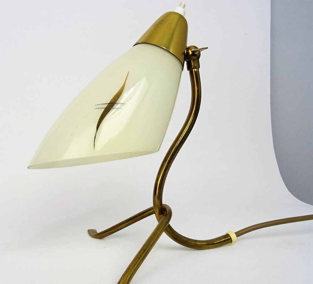 Mid-Century Adjustable Crow Base Table Lamp in Brass, Italy, 1950s