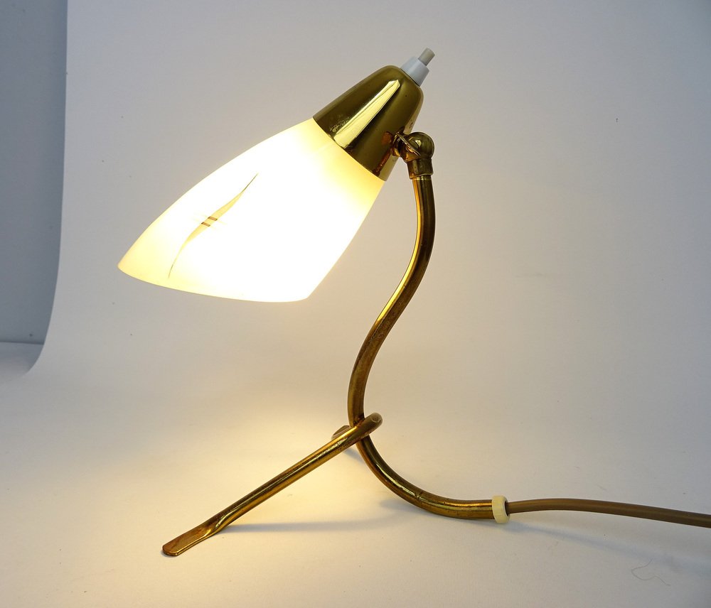 Mid-Century Adjustable Crow Base Table Lamp in Brass, Italy, 1950s