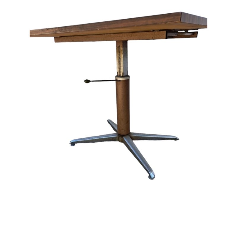 Mid-Century Adjustable Dining Table with Chrome Legs by Frima