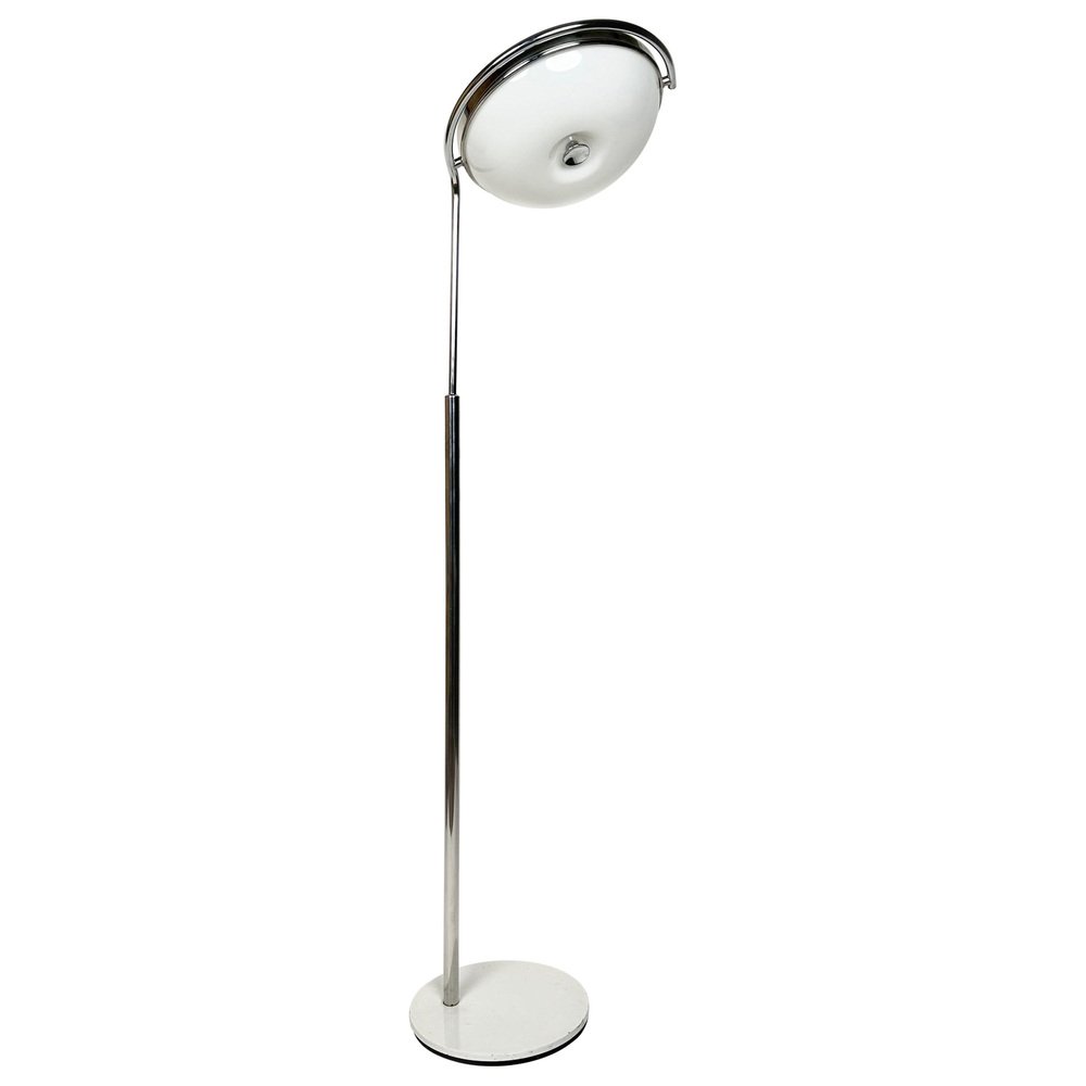 Mid-Century Adjustable Floor Lamp in Chrome & Acrylic Glass attributed to Reggiani, Italy, 1970s