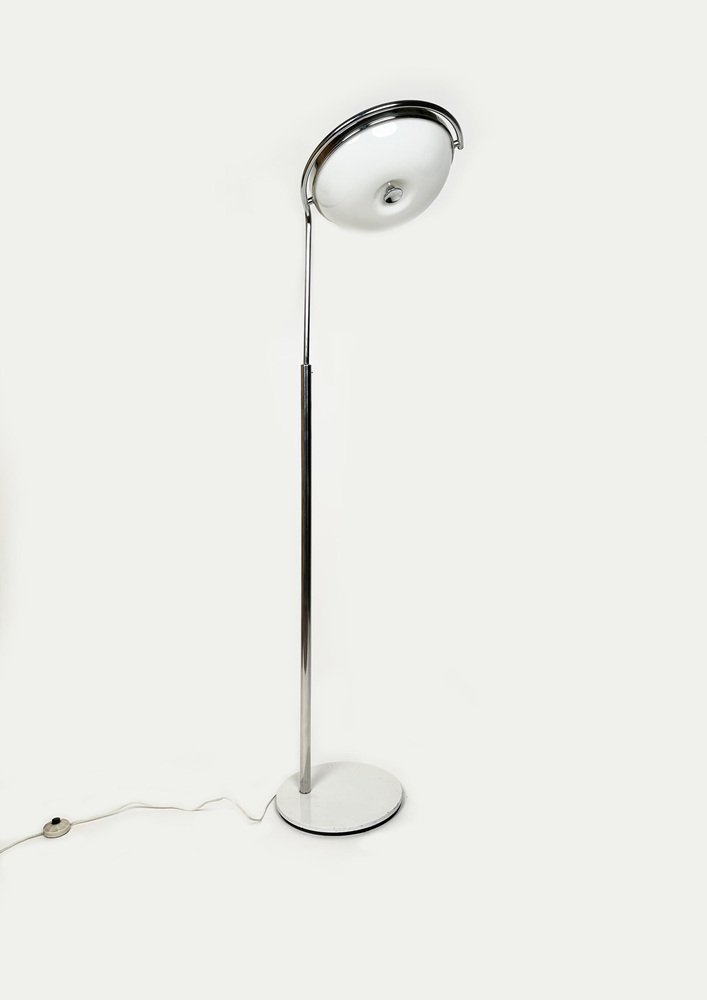 Mid-Century Adjustable Floor Lamp in Chrome & Acrylic Glass attributed to Reggiani, Italy, 1970s