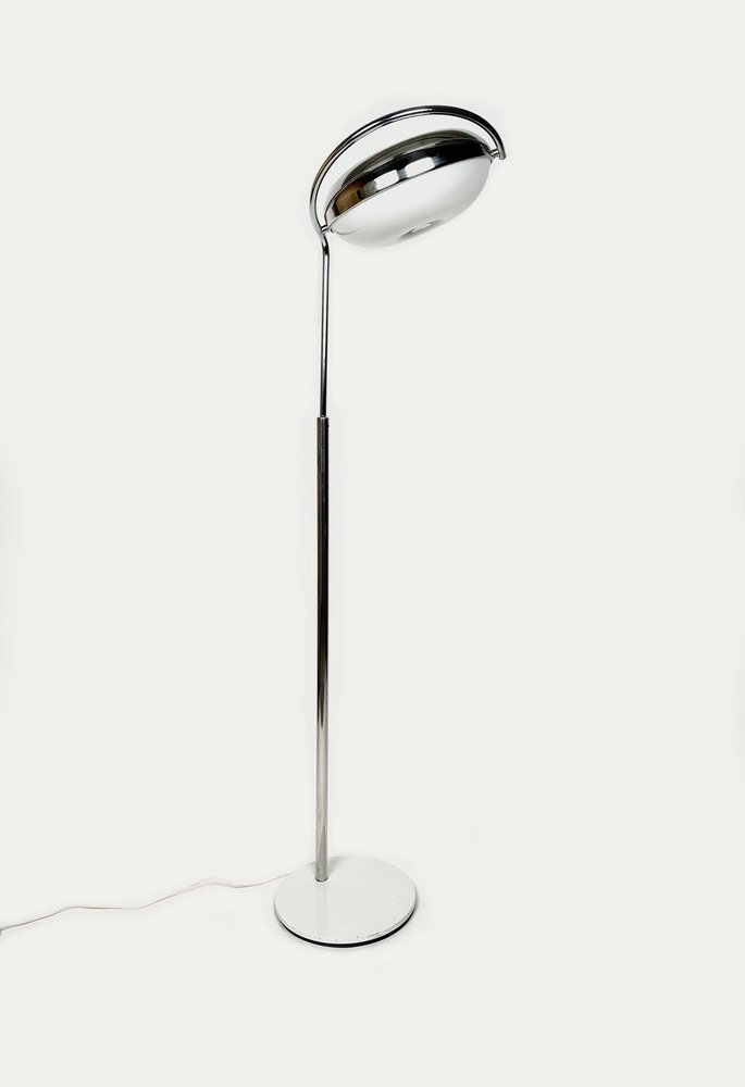 Mid-Century Adjustable Floor Lamp in Chrome & Acrylic Glass attributed to Reggiani, Italy, 1970s