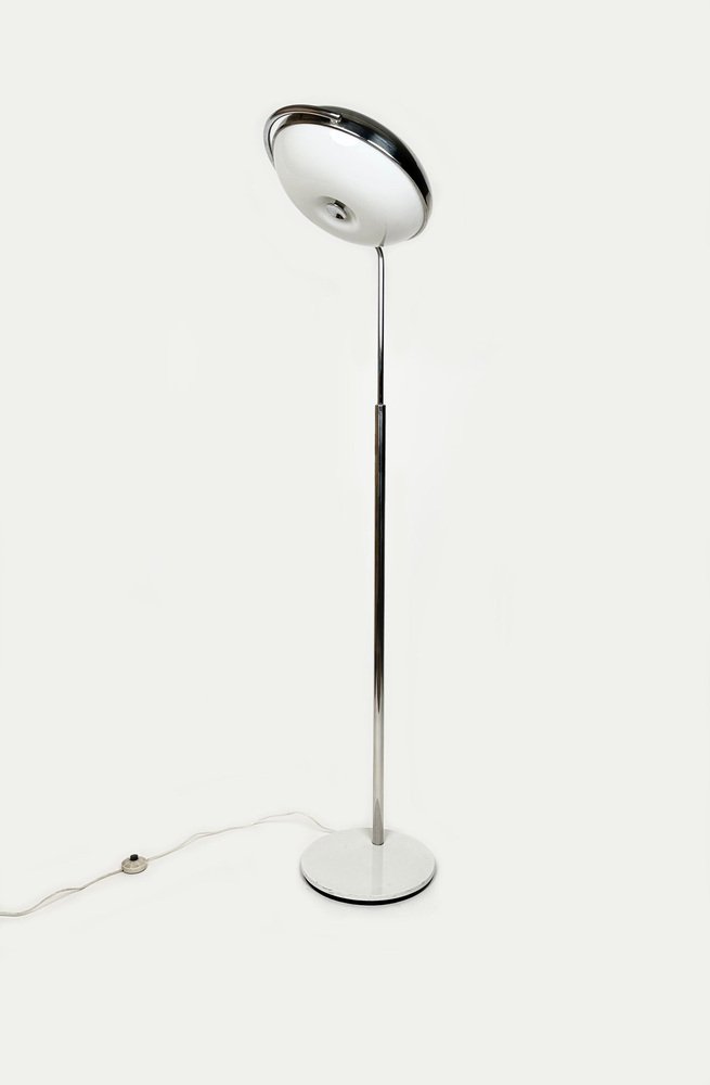 Mid-Century Adjustable Floor Lamp in Chrome & Acrylic Glass attributed to Reggiani, Italy, 1970s