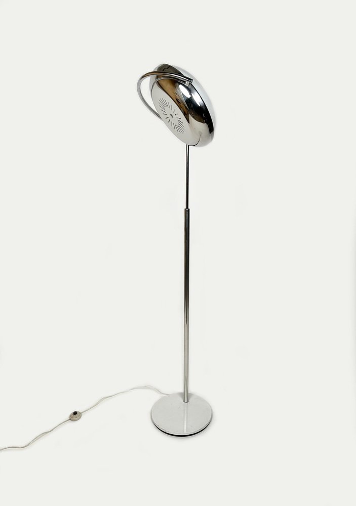 Mid-Century Adjustable Floor Lamp in Chrome & Acrylic Glass attributed to Reggiani, Italy, 1970s