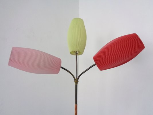 Mid-Century Adjustable Floor Lamp with Three Lanterns, 1950s-RDW-1155204