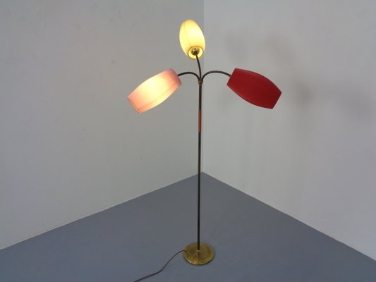 Mid-Century Adjustable Floor Lamp with Three Lanterns, 1950s-RDW-1155204