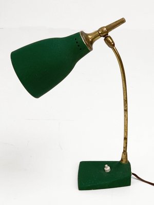 Mid-Century Adjustable Green Brass and Cast Iron Table Lamp by Gebrüder Cosack, 1950s-JDR-1126095