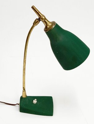 Mid-Century Adjustable Green Brass and Cast Iron Table Lamp by Gebrüder Cosack, 1950s-JDR-1126095