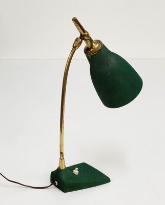 Mid-Century Adjustable Green Brass and Cast Iron Table Lamp by Gebrüder Cosack, 1950s-JDR-1126095