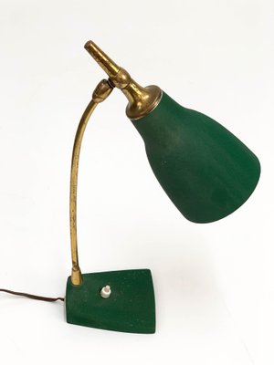 Mid-Century Adjustable Green Brass and Cast Iron Table Lamp by Gebrüder Cosack, 1950s-JDR-1126095