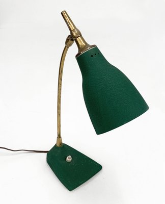 Mid-Century Adjustable Green Brass and Cast Iron Table Lamp by Gebrüder Cosack, 1950s-JDR-1126095