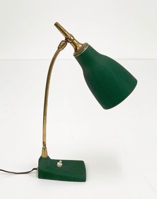 Mid-Century Adjustable Green Brass and Cast Iron Table Lamp by Gebrüder Cosack, 1950s-JDR-1126095