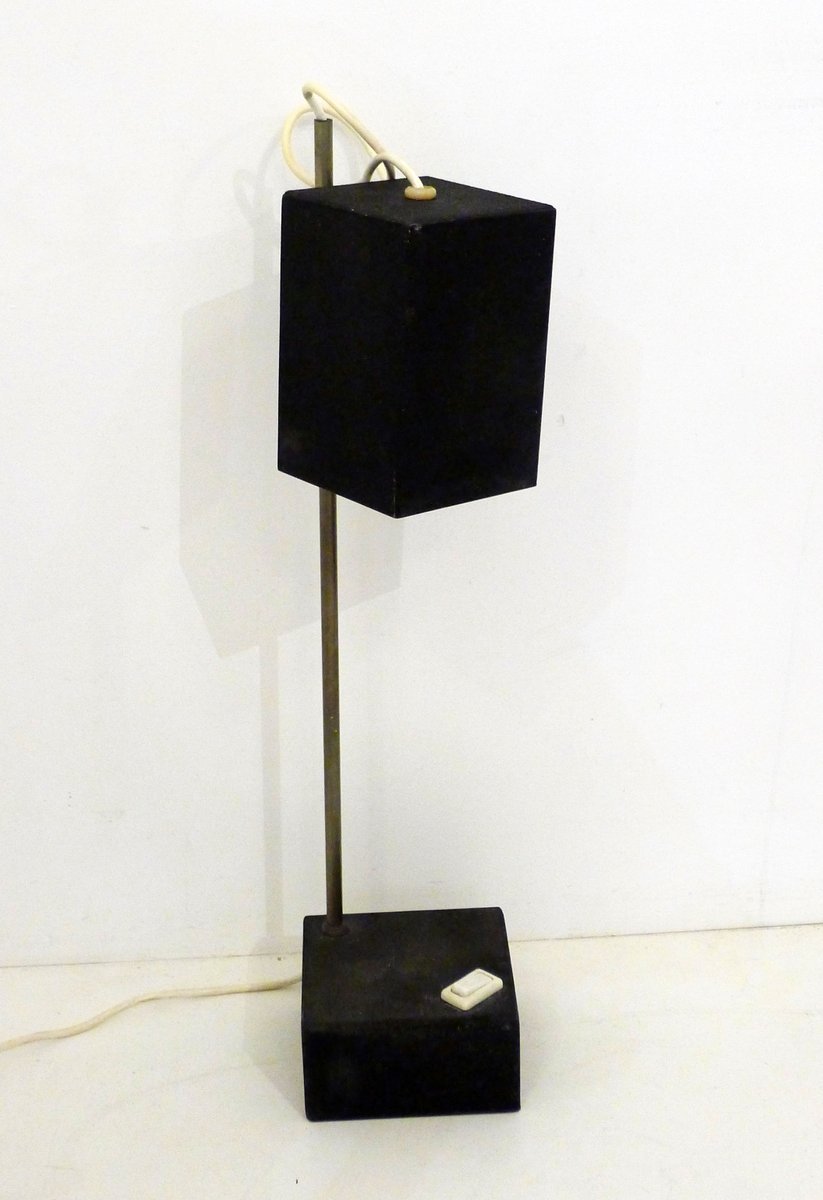 Mid-Century Adjustable Height Cube Shape Desk Lamp, 1950s