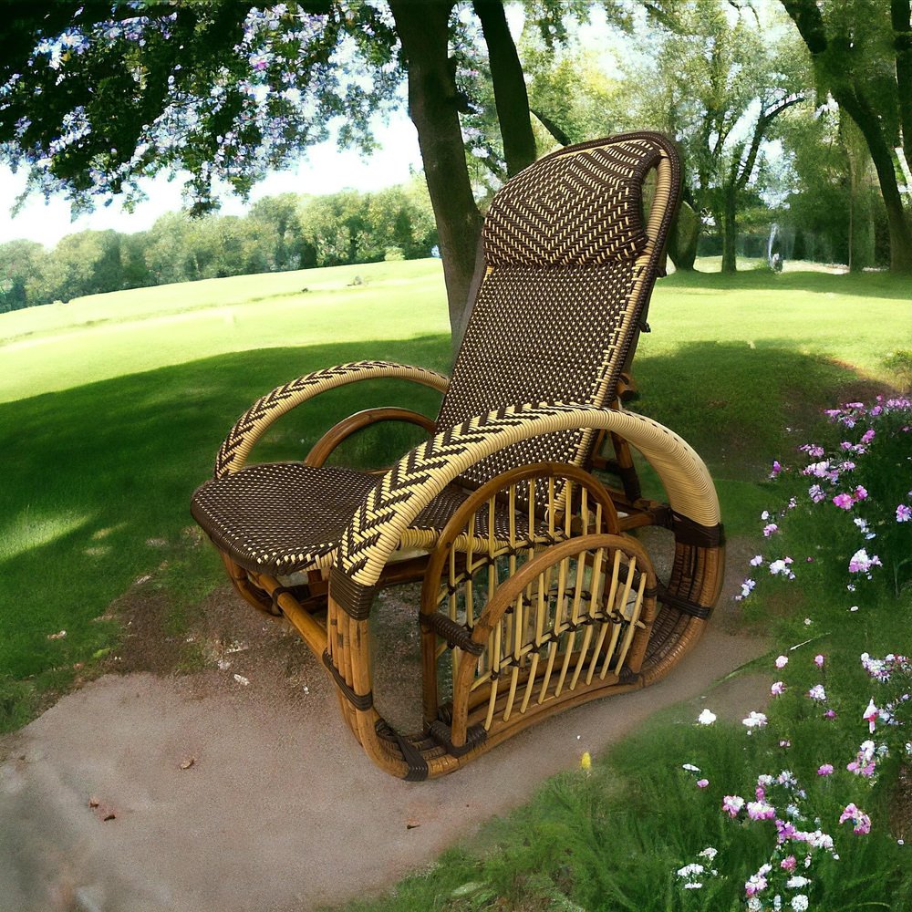 Mid-Century Adjustable Lounge Chair attributed to Paul Frankl, 1950s