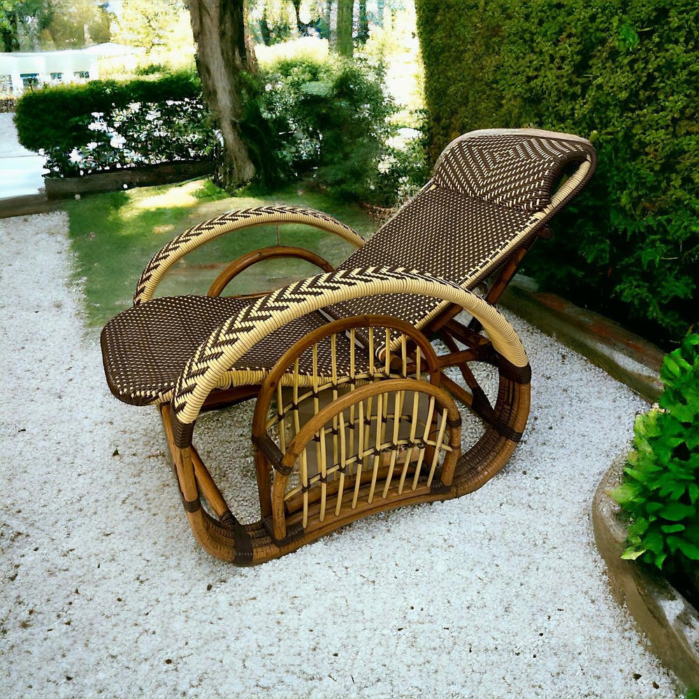 Mid-Century Adjustable Lounge Chair attributed to Paul Frankl, 1950s