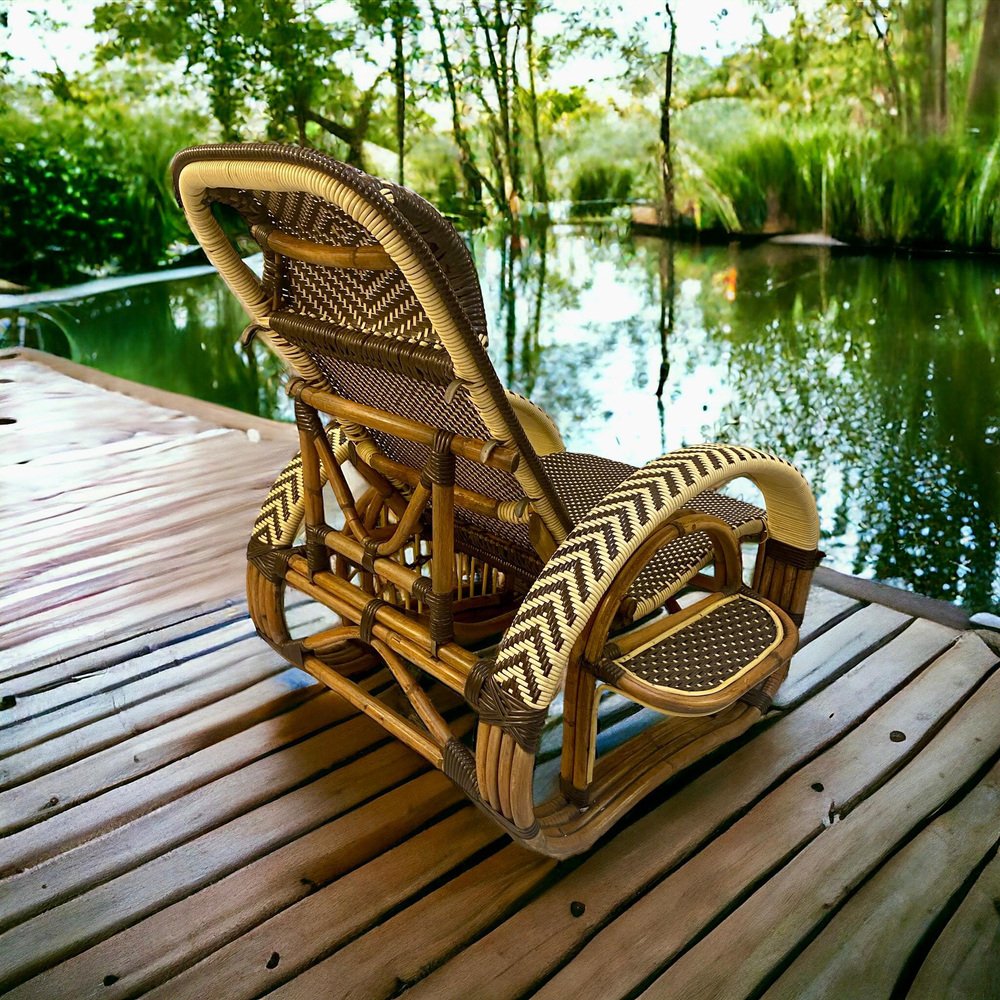 Mid-Century Adjustable Lounge Chair attributed to Paul Frankl, 1950s