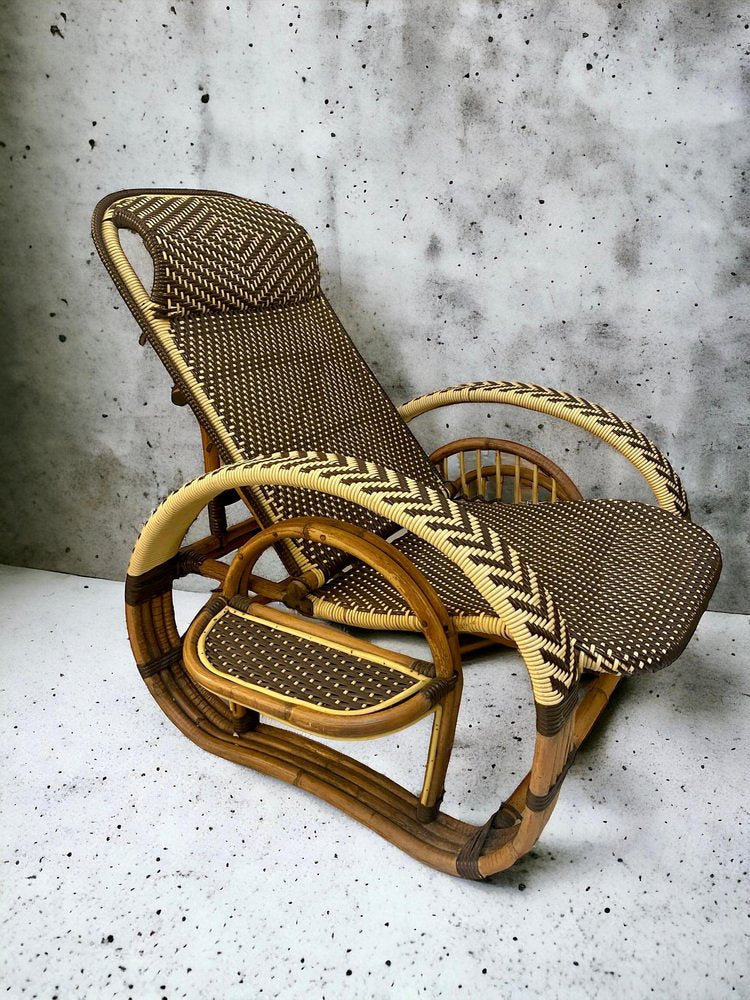 Mid-Century Adjustable Lounge Chair attributed to Paul Frankl, 1950s