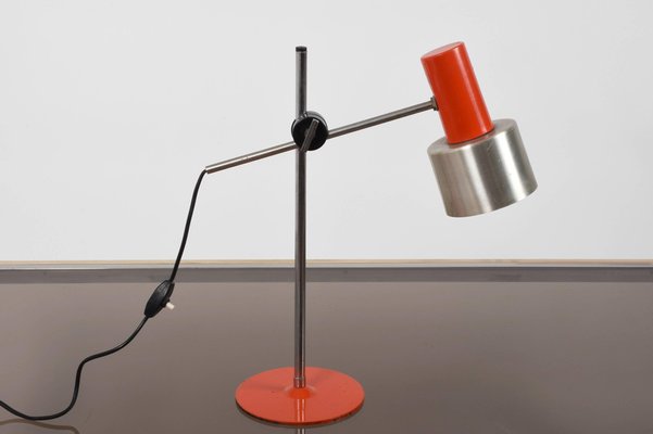 Mid-Century Adjustable Orange Metal and Aluminum Table Lamp by Bruno Gatta for Stilnovo, 1960s-JDR-1125859