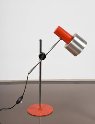 Mid-Century Adjustable Orange Metal and Aluminum Table Lamp by Bruno Gatta for Stilnovo, 1960s-JDR-1125859