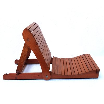 Mid-Century Adjustable Wooden Children's Beach Chair-NUX-1320611