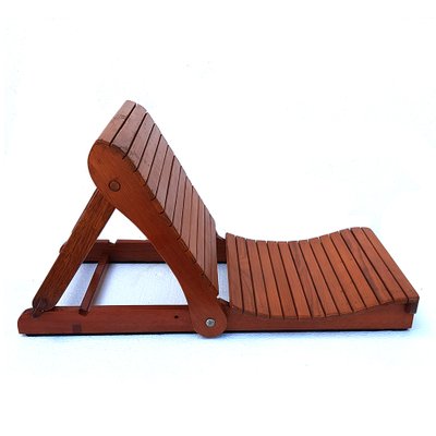 Mid-Century Adjustable Wooden Children's Beach Chair-NUX-1320611