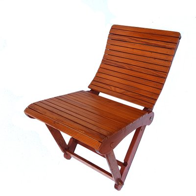 Mid-Century Adjustable Wooden Children's Beach Chair-NUX-1320611