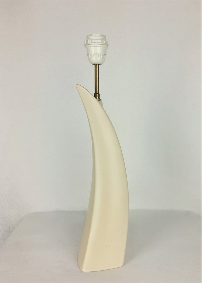 Mid-Century Aerospace Concorde White Ceramic Table Lamp