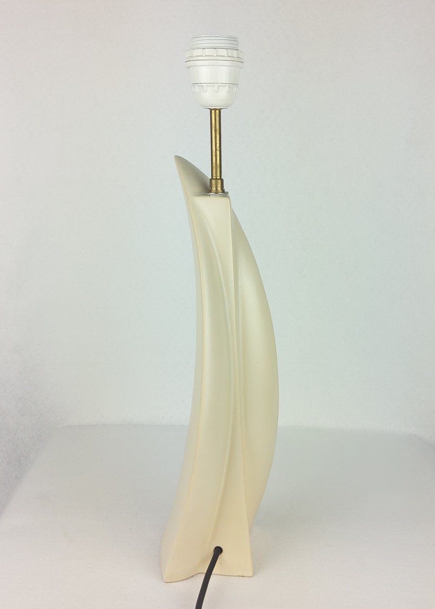 Mid-Century Aerospace Concorde White Ceramic Table Lamp