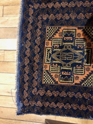 Mid-Century Afghan Belutch Blue Rug-AVC-562881