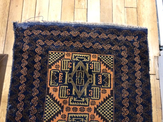 Mid-Century Afghan Belutch Blue Rug-AVC-562881