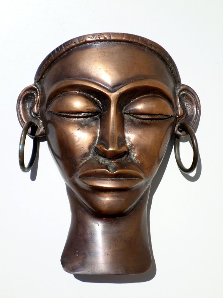 Mid-Century African Metal Mask, 1950s