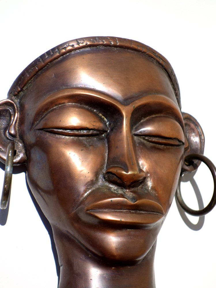 Mid-Century African Metal Mask, 1950s