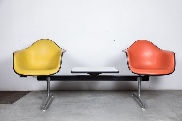 Mid-Century Airport Bench by Charles & Ray Eames Tandem Seating for Herman Miller-ZXQ-840717