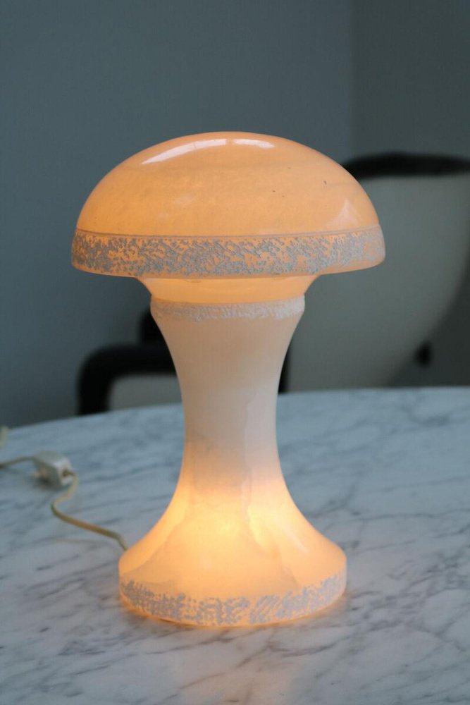 Mid-Century Alabaster Mushroom Table Lamp, Italy, 1960s-FJP-1791283